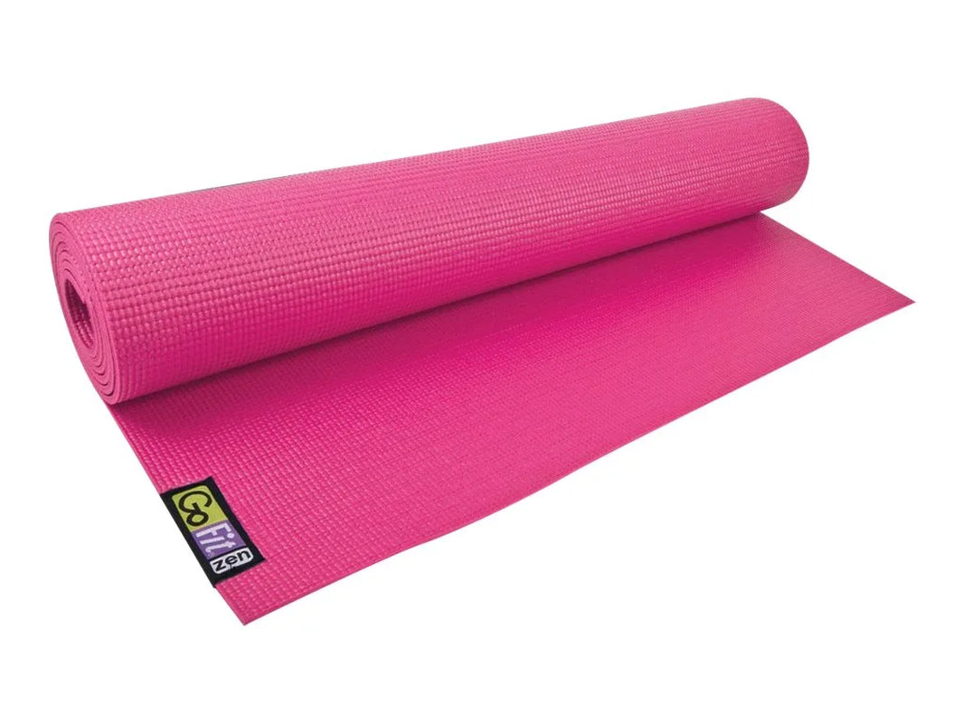Non-Slip Yoga Mat (Pink) - Mat with Yoga Posture Wall Chart, GF-YOGA-PK