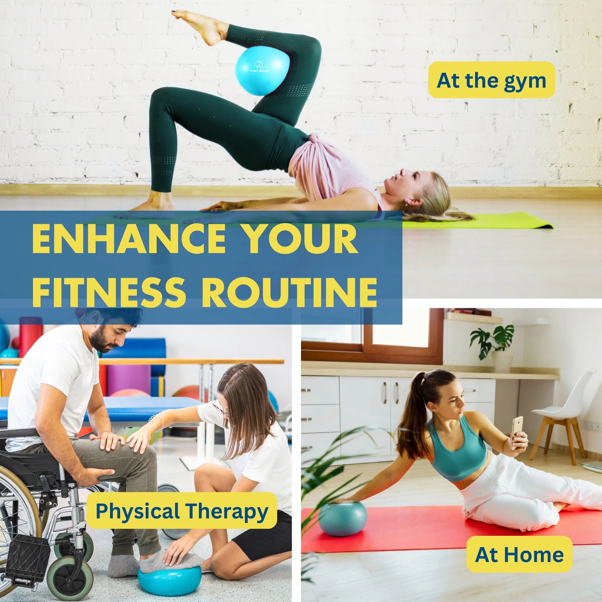 9 Inch Small Exercise Ball for between Knees, Mini Soft Yoga Ball for Stability, Barre, Fitness, Ab, Core, Physio and Physical Therapy Ball (Dark Blue)