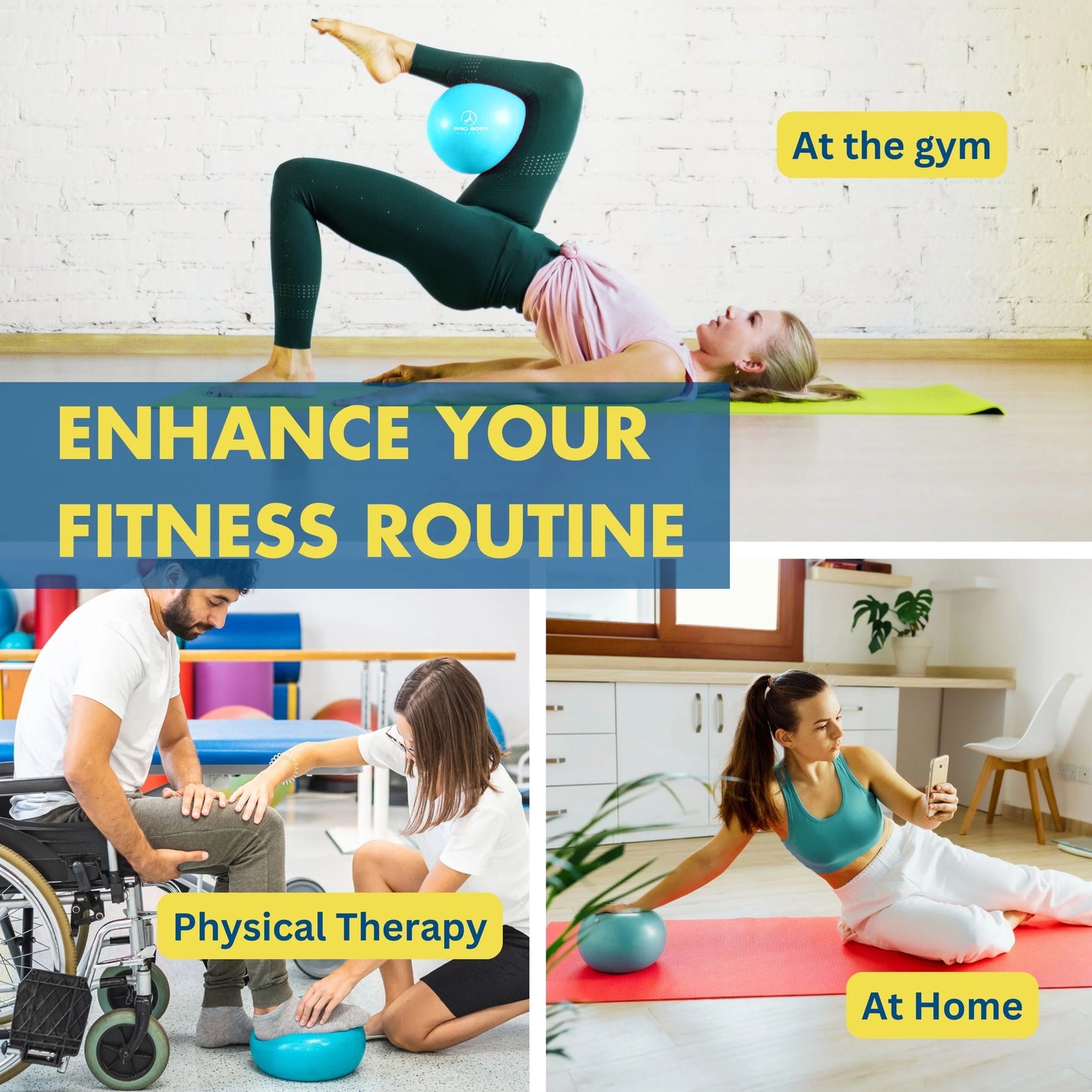 9 Inch Small Exercise Ball for between Knees, Mini Soft Yoga Ball for Stability, Barre, Fitness, Ab, Core, Physio and Physical Therapy Ball (Sky)