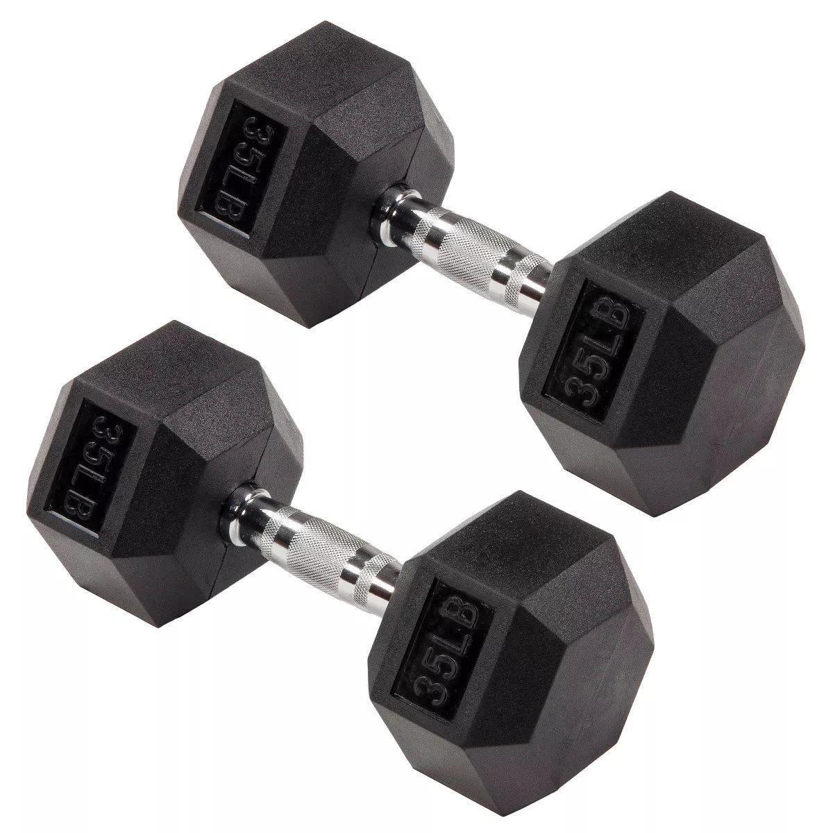 Signature Fitness Hex Dumbbells Non-Slip Free Weights Full Body Strength Training Home Gym Workout Equipment Set