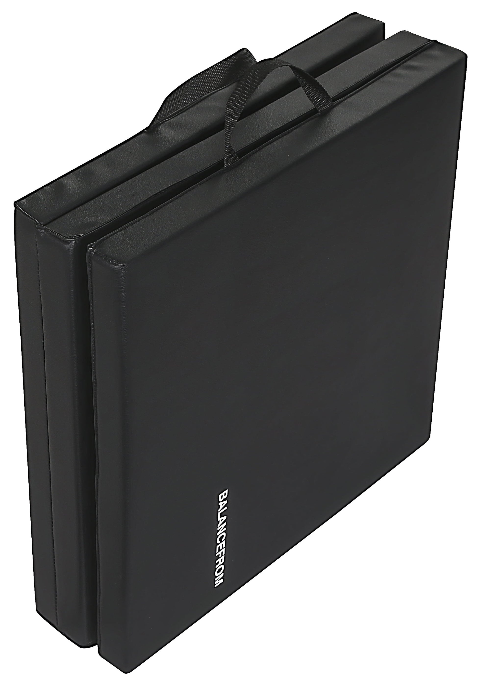 6 Ft. X 2 Ft. X 2 In. Three Fold Folding Exercise Mat with Carrying Handles for MMA, Gymnastics and Home Gym, Black