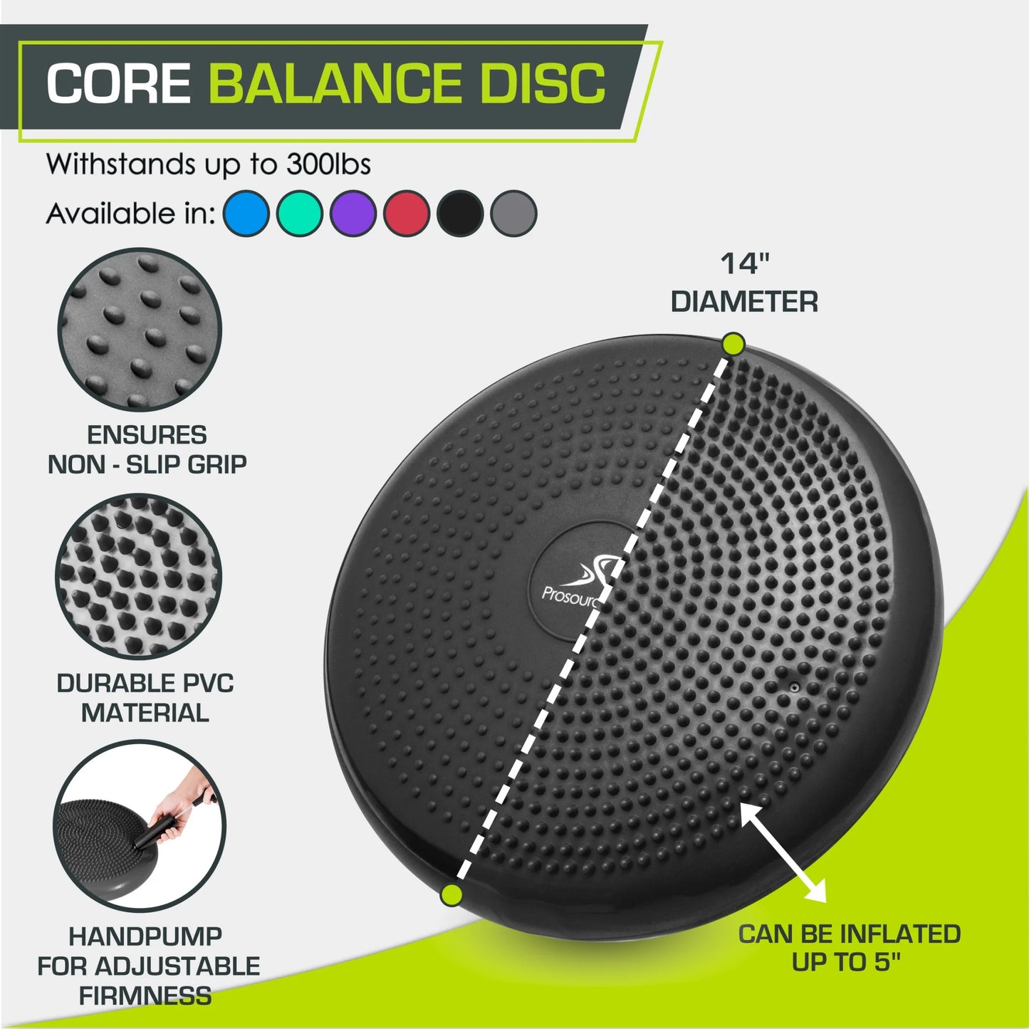 Core Balance Disc Trainer, 14" Diameter with Pump