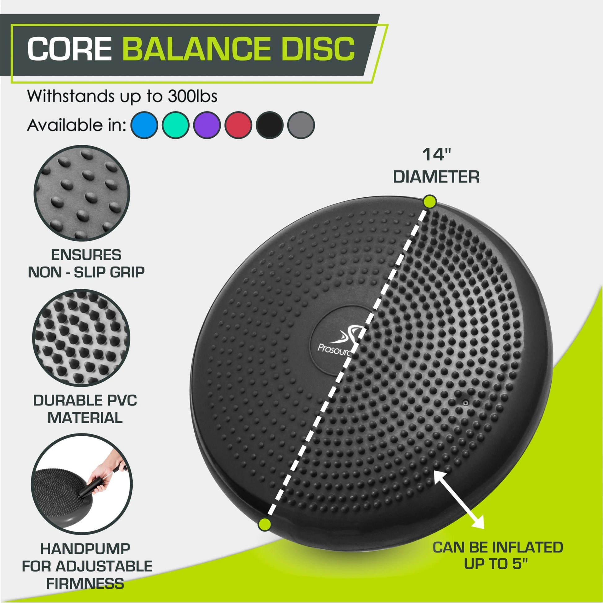 Core Balance Disc Trainer, 14" Diameter with Pump