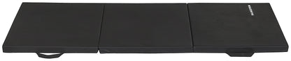 6 Ft. X 2 Ft. X 2 In. Three Fold Folding Exercise Mat with Carrying Handles for MMA, Gymnastics and Home Gym, Black