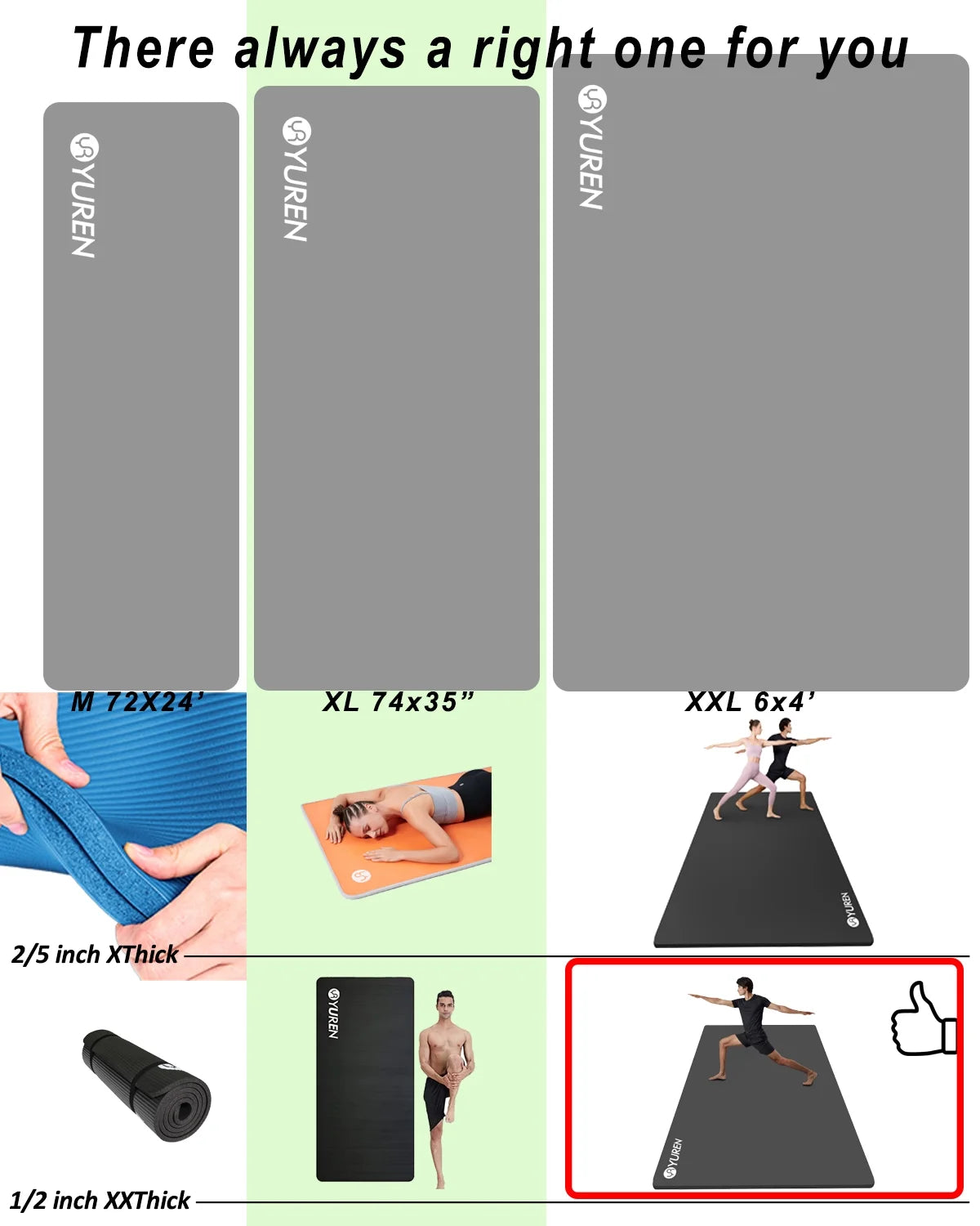 Large Yoga Mat 10Mm Thick NBR Foam Exercise Mats for Home/Gym Workout Fitness, Ice Blue