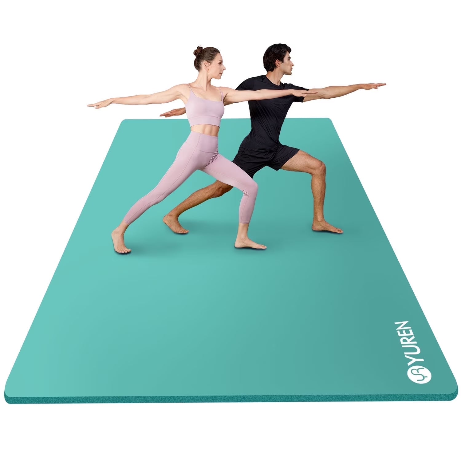 Large Yoga Mat 10Mm Thick NBR Foam Exercise Mats for Home/Gym Workout Fitness, Ice Blue