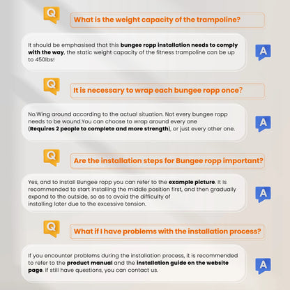 40" Fitness Trampoline Mini Trampoline with Bungees Adjustable Foam Handle Exercise Trampoline for Teenagers Adults Indoor/Garden Workout