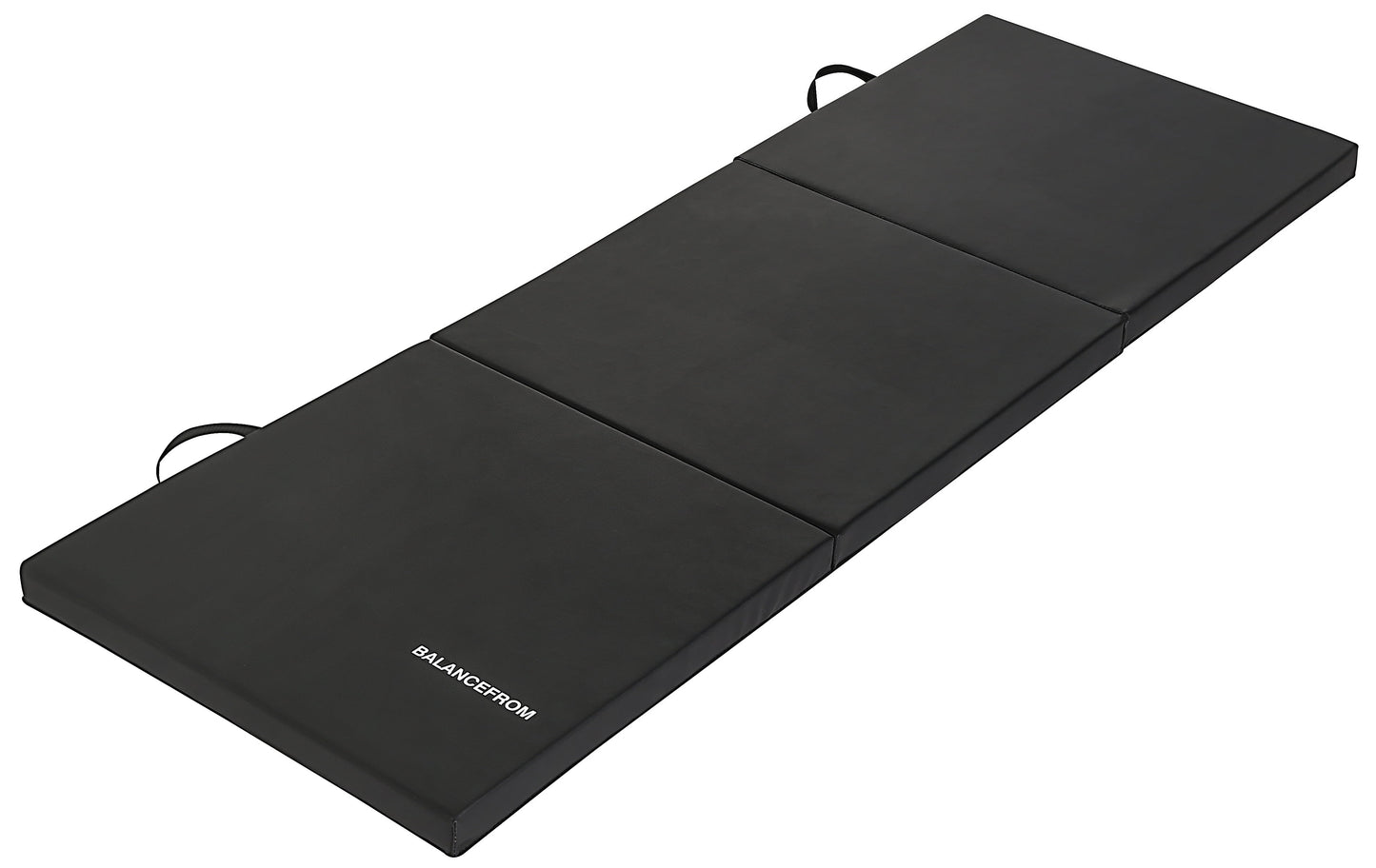 6 Ft. X 2 Ft. X 2 In. Three Fold Folding Exercise Mat with Carrying Handles for MMA, Gymnastics and Home Gym, Black